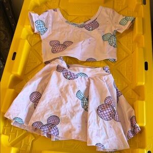 Charming Kids' Pink and Purple Heart Skirt Set